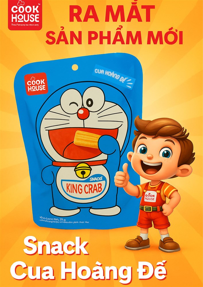 🦀 Snack Cua Hoàng Đế Cookhouse – Diện mạo mới, hương vị đỉnh cao!