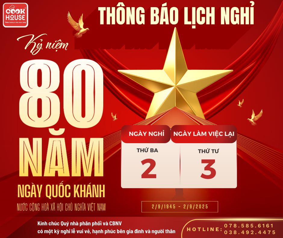 🇻🇳 Thông báo nghỉ lễ Quốc khánh 2/9/2025